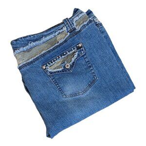 Jamie Nicole Camo Rhinestone Blue Jeans Medium Wash